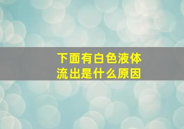 下面有白色液体流出是什么原因