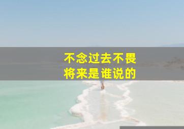 不念过去不畏将来是谁说的