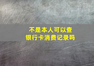 不是本人可以查银行卡消费记录吗