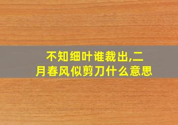 不知细叶谁裁出,二月春风似剪刀什么意思