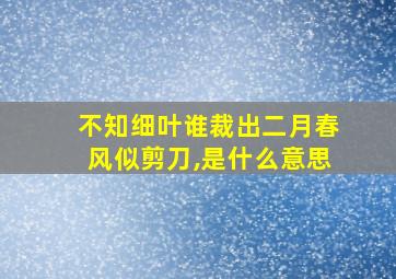 不知细叶谁裁出二月春风似剪刀,是什么意思