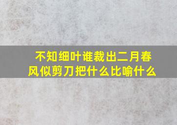 不知细叶谁裁出二月春风似剪刀把什么比喻什么