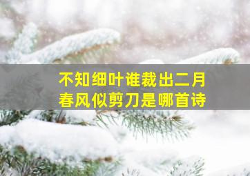 不知细叶谁裁出二月春风似剪刀是哪首诗