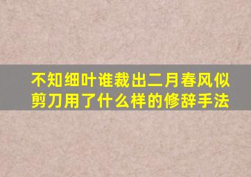 不知细叶谁裁出二月春风似剪刀用了什么样的修辞手法