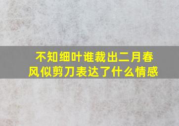 不知细叶谁裁出二月春风似剪刀表达了什么情感