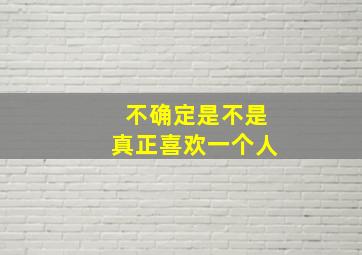 不确定是不是真正喜欢一个人