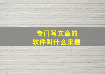 专门写文章的软件叫什么来着