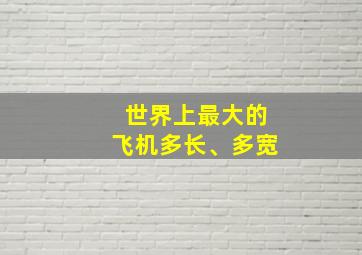 世界上最大的飞机多长、多宽