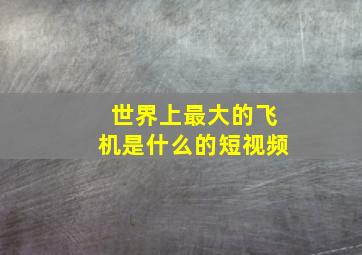 世界上最大的飞机是什么的短视频