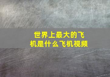 世界上最大的飞机是什么飞机视频