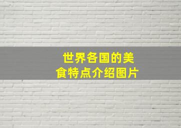 世界各国的美食特点介绍图片