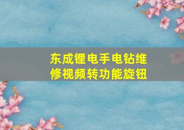 东成锂电手电钻维修视频转功能旋钮