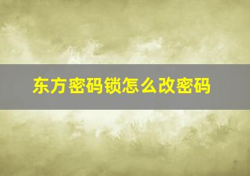 东方密码锁怎么改密码