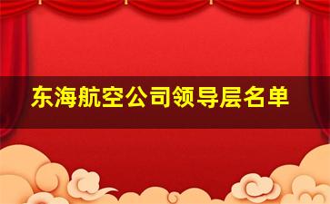 东海航空公司领导层名单