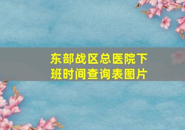 东部战区总医院下班时间查询表图片