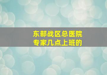 东部战区总医院专家几点上班的