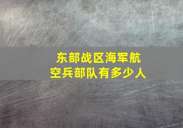 东部战区海军航空兵部队有多少人