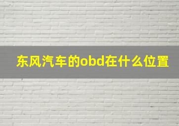 东风汽车的obd在什么位置