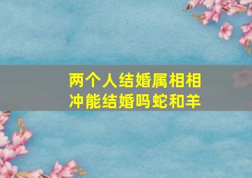 两个人结婚属相相冲能结婚吗蛇和羊