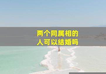 两个同属相的人可以结婚吗