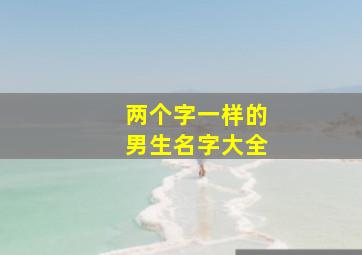 两个字一样的男生名字大全