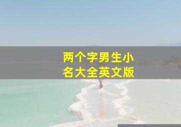 两个字男生小名大全英文版