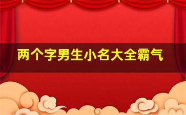 两个字男生小名大全霸气