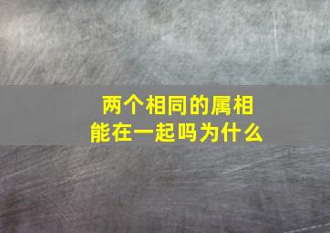 两个相同的属相能在一起吗为什么