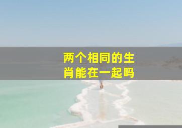 两个相同的生肖能在一起吗