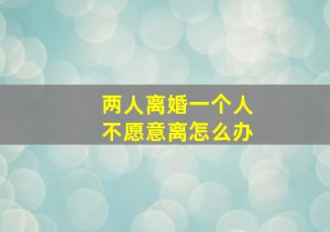 两人离婚一个人不愿意离怎么办