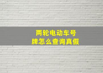 两轮电动车号牌怎么查询真假