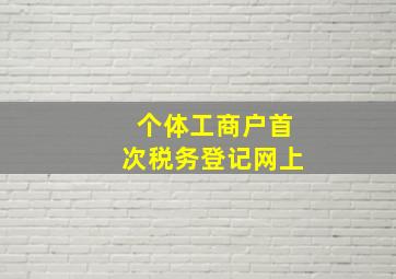 个体工商户首次税务登记网上