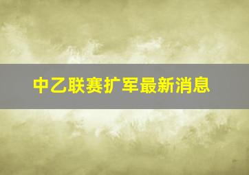 中乙联赛扩军最新消息