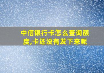 中信银行卡怎么查询额度,卡还没有发下来呢