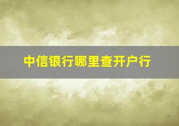 中信银行哪里查开户行