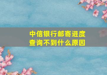 中信银行邮寄进度查询不到什么原因