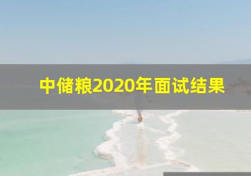 中储粮2020年面试结果