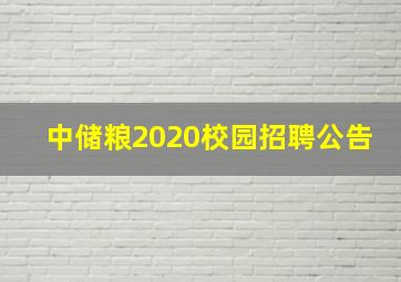 中储粮2020校园招聘公告