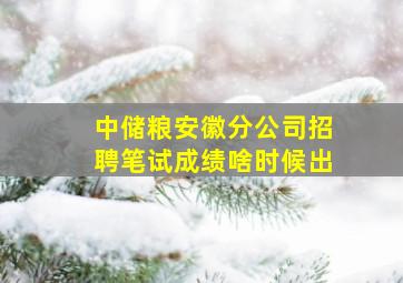 中储粮安徽分公司招聘笔试成绩啥时候出