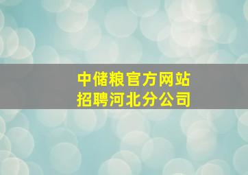 中储粮官方网站招聘河北分公司