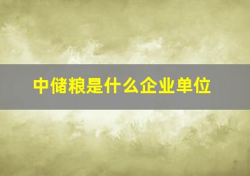 中储粮是什么企业单位