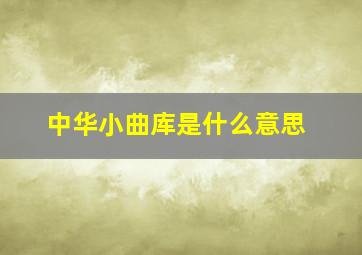 中华小曲库是什么意思