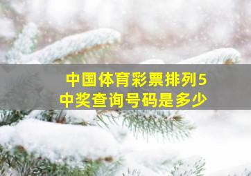 中国体育彩票排列5中奖查询号码是多少