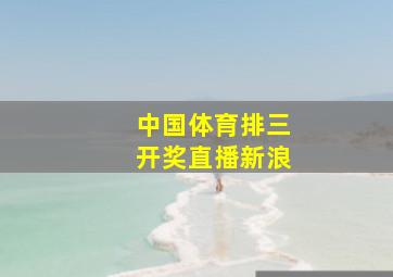 中国体育排三开奖直播新浪