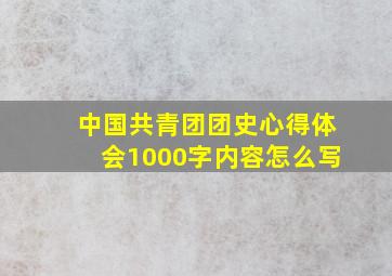 中国共青团团史心得体会1000字内容怎么写