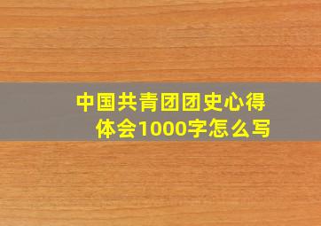 中国共青团团史心得体会1000字怎么写