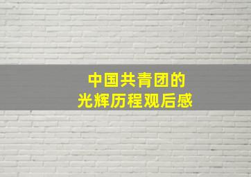 中国共青团的光辉历程观后感