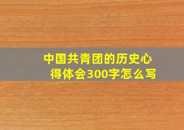 中国共青团的历史心得体会300字怎么写