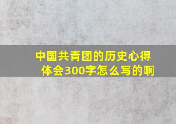 中国共青团的历史心得体会300字怎么写的啊