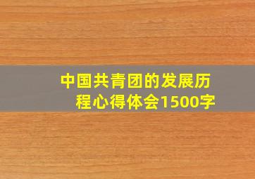 中国共青团的发展历程心得体会1500字